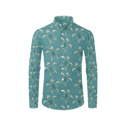 Sea Turtle Pattern Print Design T02 Men's Long Sleeve Shirt