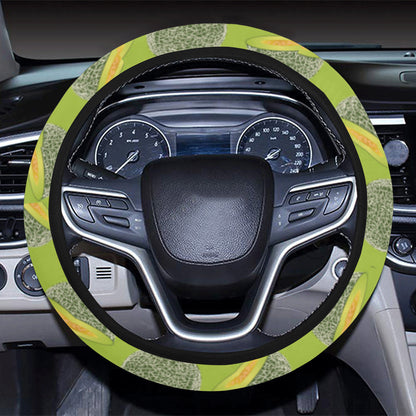 Cantaloupe Pattern Print Design 03 Steering Wheel Cover with Elastic Edge
