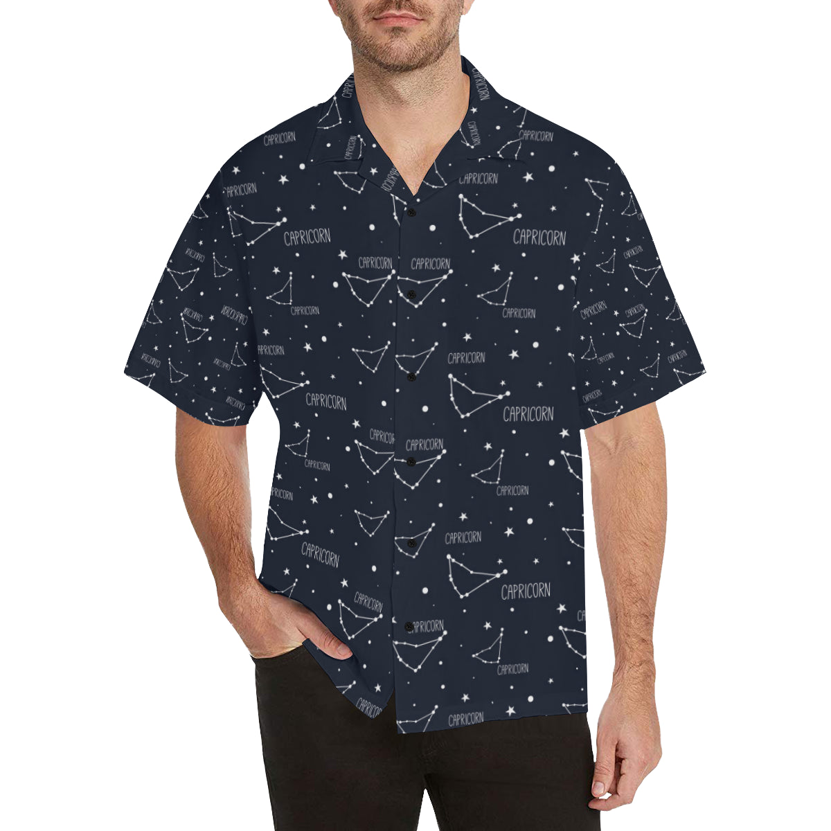 Capricorn Zodiac Pattern Print Design 01 Men's Hawaiian Shirt