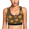 Lion Cartoon Pattern Print Design 01 Sports Bra