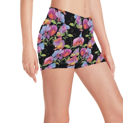 Peony Pattern Print Design PE012 Yoga Shorts