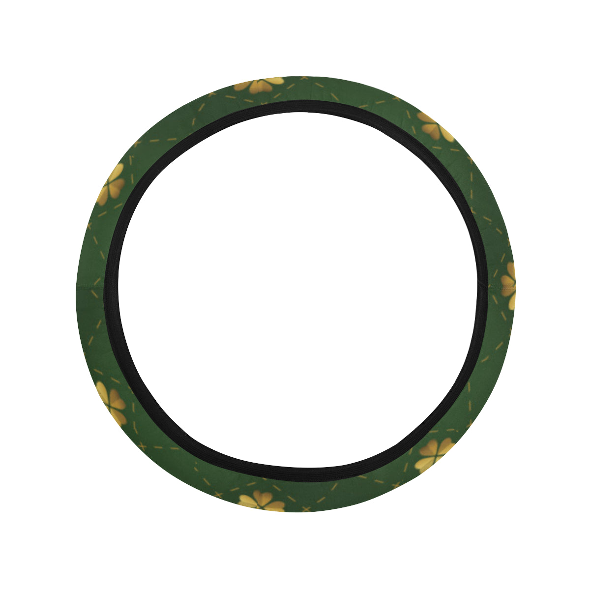 Clover  Pattern Print Design 01 Steering Wheel Cover with Elastic Edge