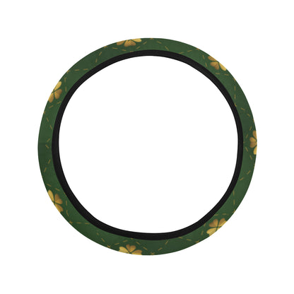 Clover  Pattern Print Design 01 Steering Wheel Cover with Elastic Edge