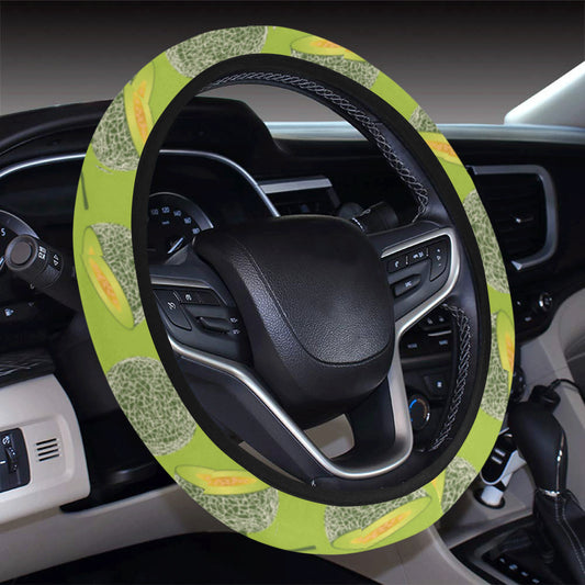 Cantaloupe Pattern Print Design 03 Steering Wheel Cover with Elastic Edge