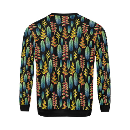 Heliconia Pattern Print Design HL03 Men Long Sleeve Sweatshirt