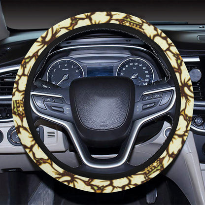 Hawaiian Themed Pattern Print Design H015 Steering Wheel Cover with Elastic Edge