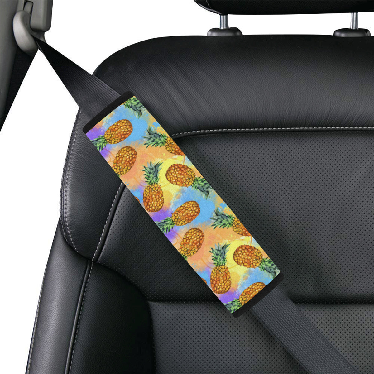 Pineapple Pattern Print Design PP09 Car Seat Belt Cover