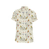 Bird Watercolor Design Pattern Men's Short Sleeve Button Up Shirt