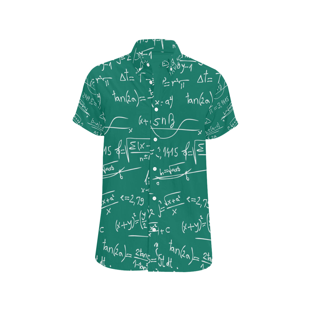 Math Pattern Print Design 01 Men's Short Sleeve Button Up Shirt