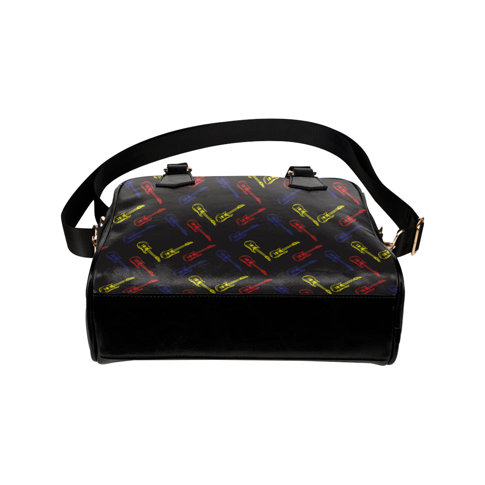 Electric Guitar Pattern Print Design 03 Shoulder Handbag