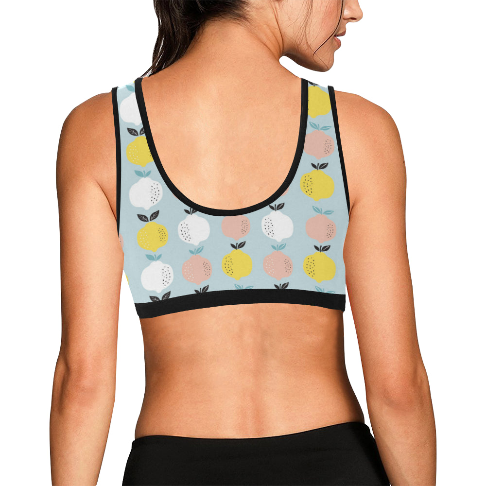 Citrus  Pattern Print Design 03 Sports Bra