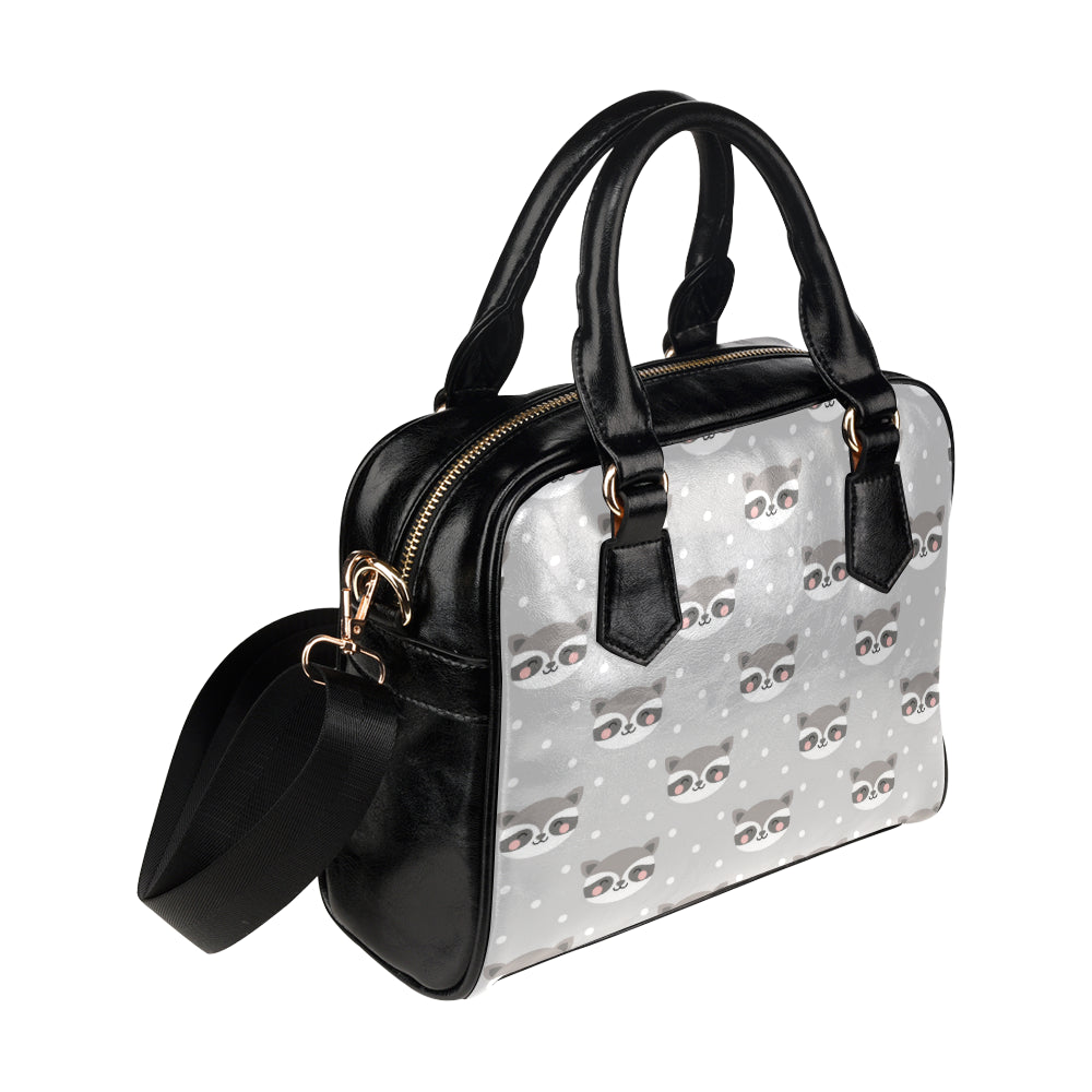 Raccoon Pattern Print Design A04 Shoulder Handbag