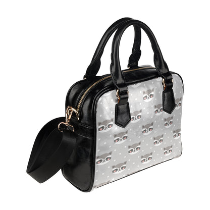 Raccoon Pattern Print Design A04 Shoulder Handbag