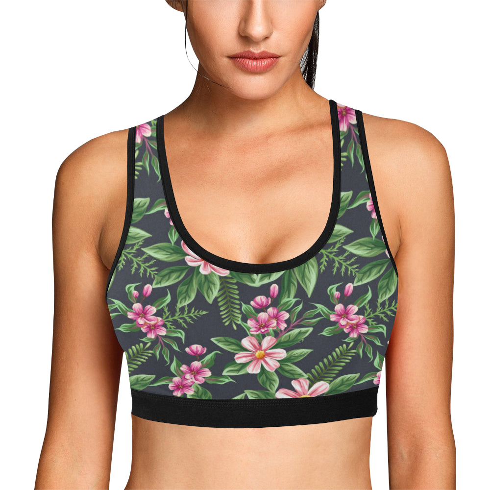 Summer Floral Pattern Print Design SF010 Sports Bra