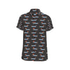 Dachshund Pattern Print Design 04 Men's Short Sleeve Button Up Shirt