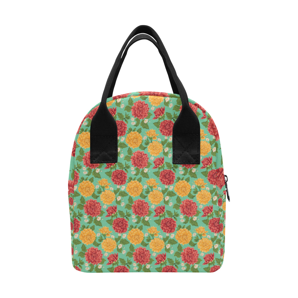 Dahlia Pattern Print Design DH011 Insulated Lunch Bag