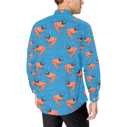 Prawn Cute Pattern Print Design 03 Men's Long Sleeve Shirt