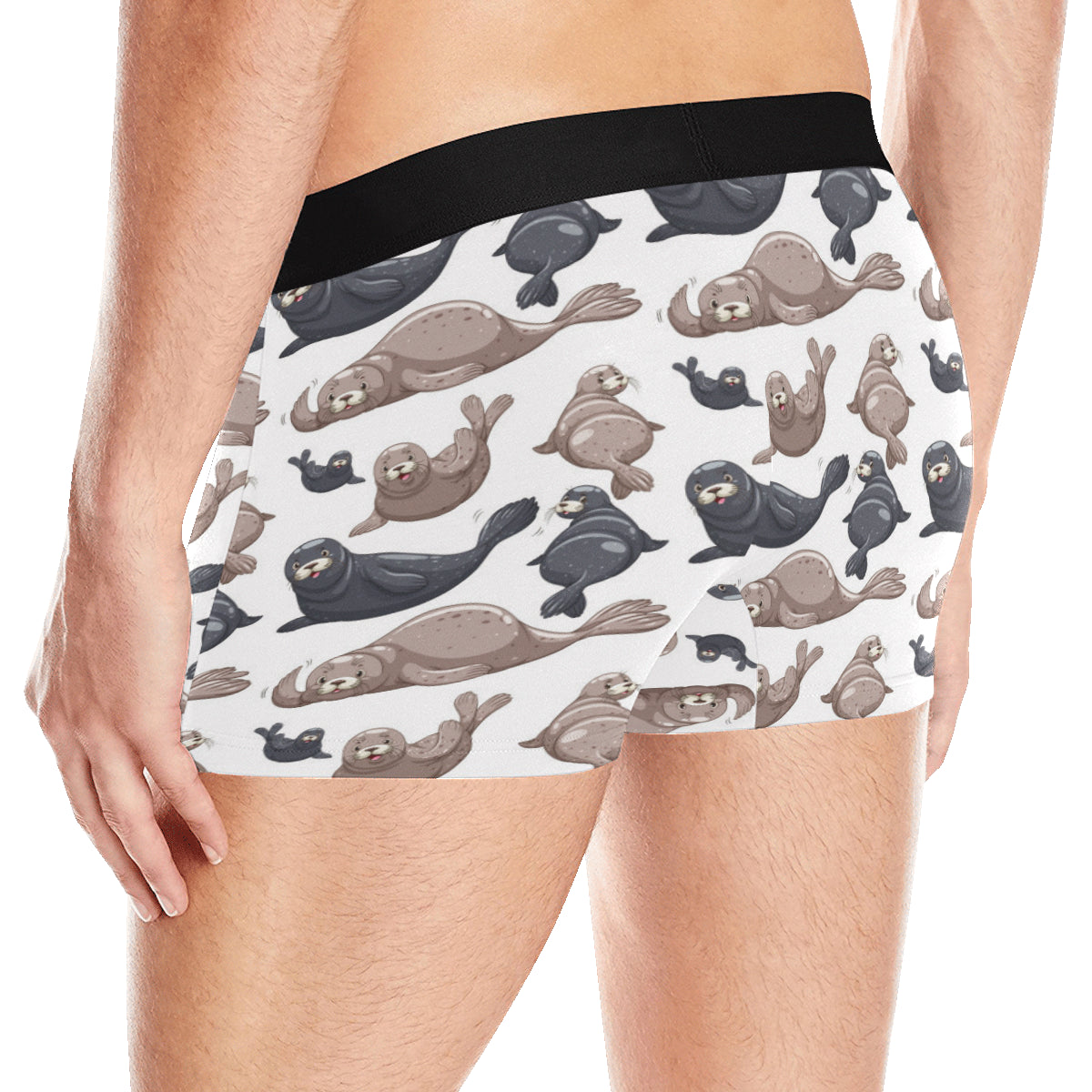 Sea Lion Pattern Print Design 02 Men's Boxer Briefs