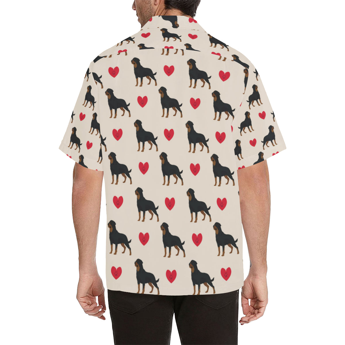 Rottweiler Pattern Print Design A02 Men's Hawaiian Shirt