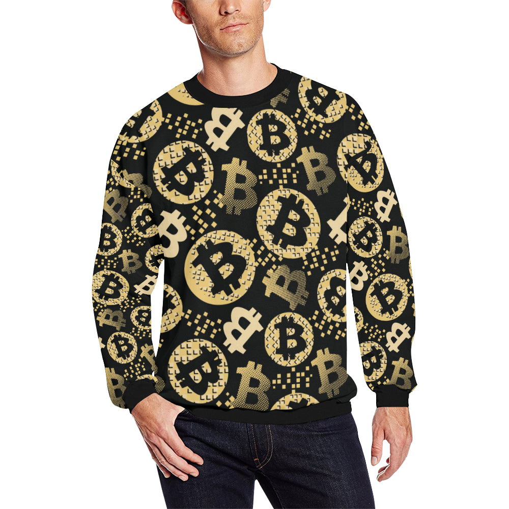 Bitcoin Pattern Print Design DO06 Men Long Sleeve Sweatshirt