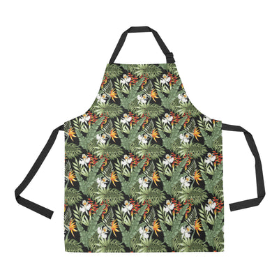 Bird Of Paradise Pattern Print Design 02 Apron with Pocket