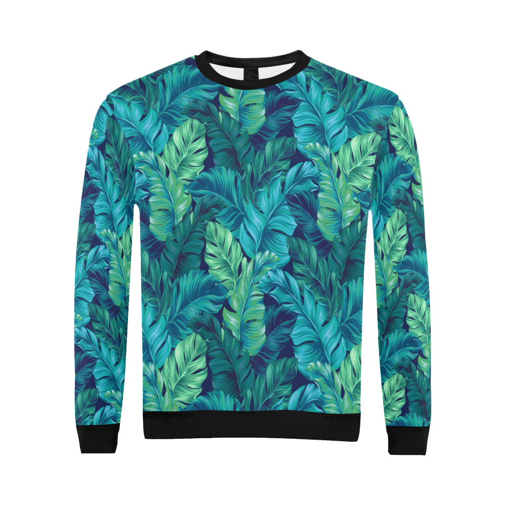 Banana Leaf Pattern Print Design BL05 Men Long Sleeve Sweatshirt