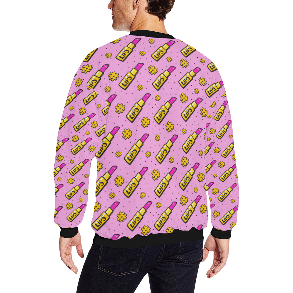 Lipstick Pattern Print Design LT03 Men Long Sleeve Sweatshirt