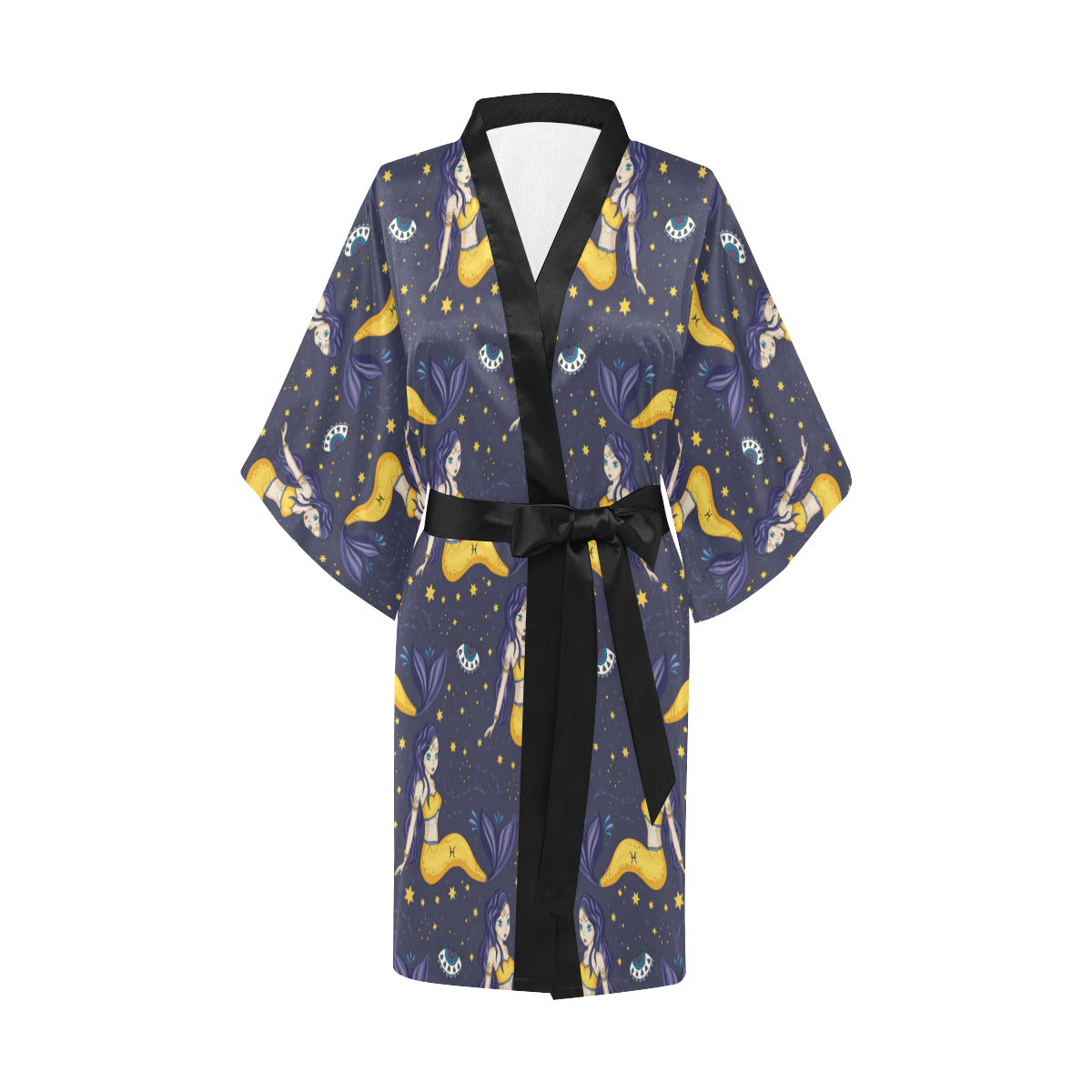 Pisces Pattern Print Design A04 Women's Short Kimono