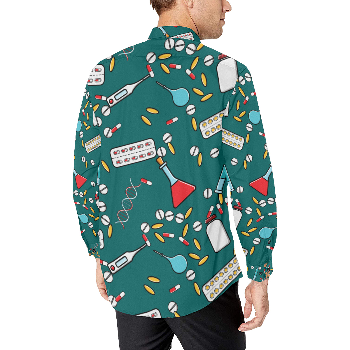 Nurse Pattern Print Design A05 Men's Long Sleeve Shirt