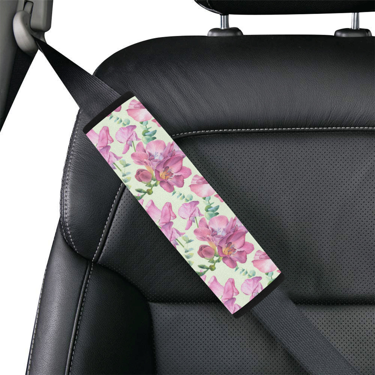 Peony Pattern Print Design PE011 Car Seat Belt Cover