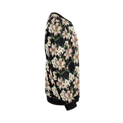 Lily Pattern Print Design LY03 Men Long Sleeve Sweatshirt
