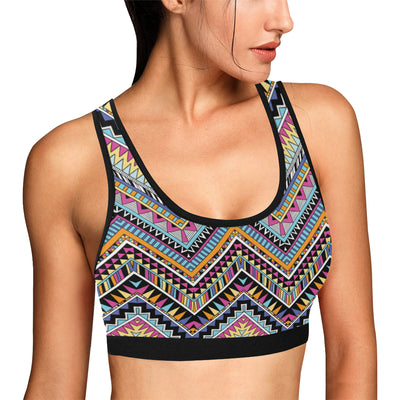 Multicolor zigzag Tribal Aztec Sports Bra