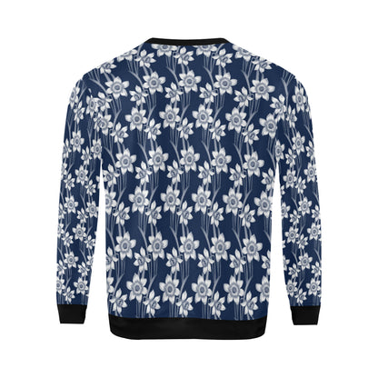 Daffodils Pattern Print Design DF09 Men Long Sleeve Sweatshirt