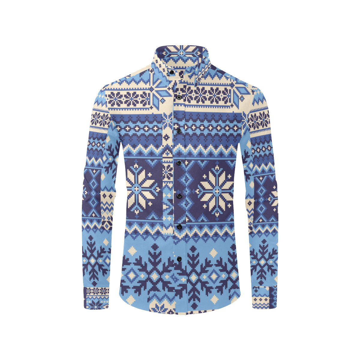 Nordic Pattern Print Design A04 Men's Long Sleeve Shirt