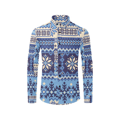 Nordic Pattern Print Design A04 Men's Long Sleeve Shirt