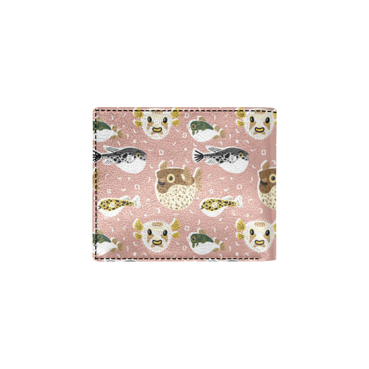 Fugu Cute Pattern Print Design 01 Men's ID Card Wallet