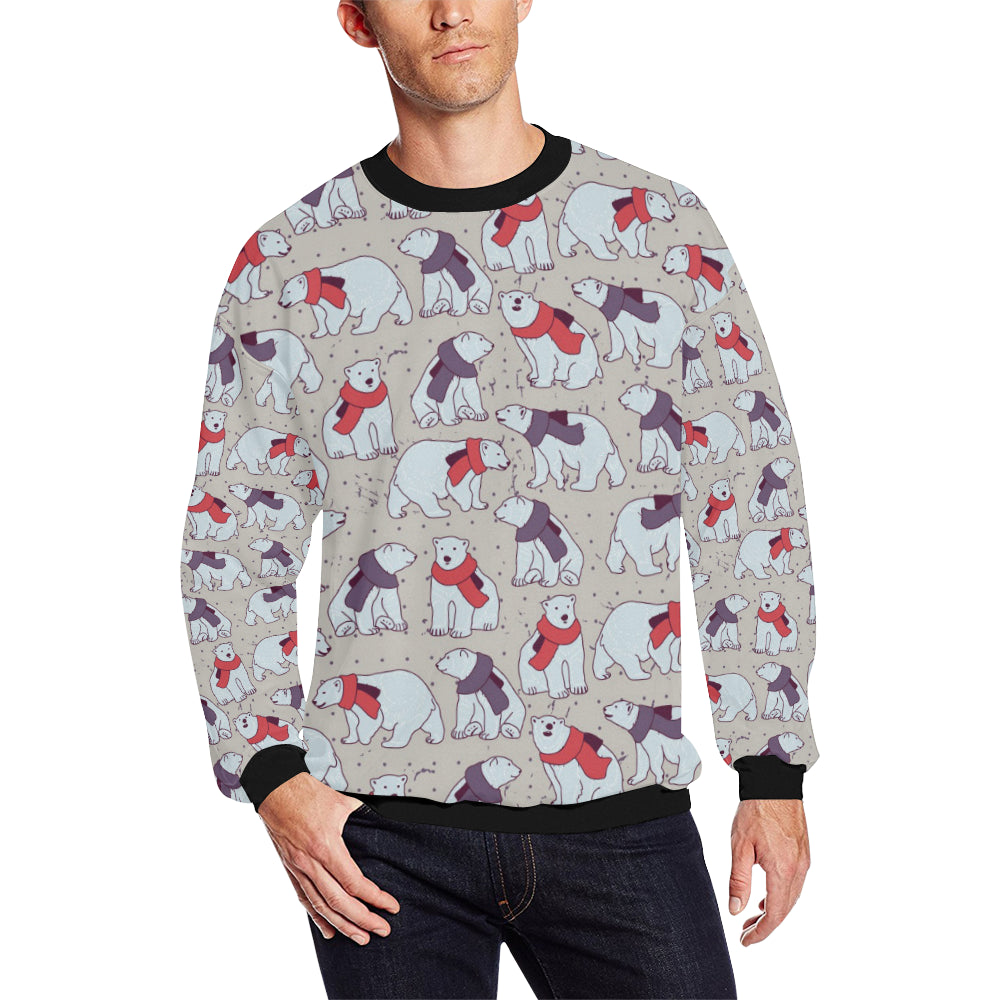 Polar Bear Pattern Print Design PB04 Men Long Sleeve Sweatshirt