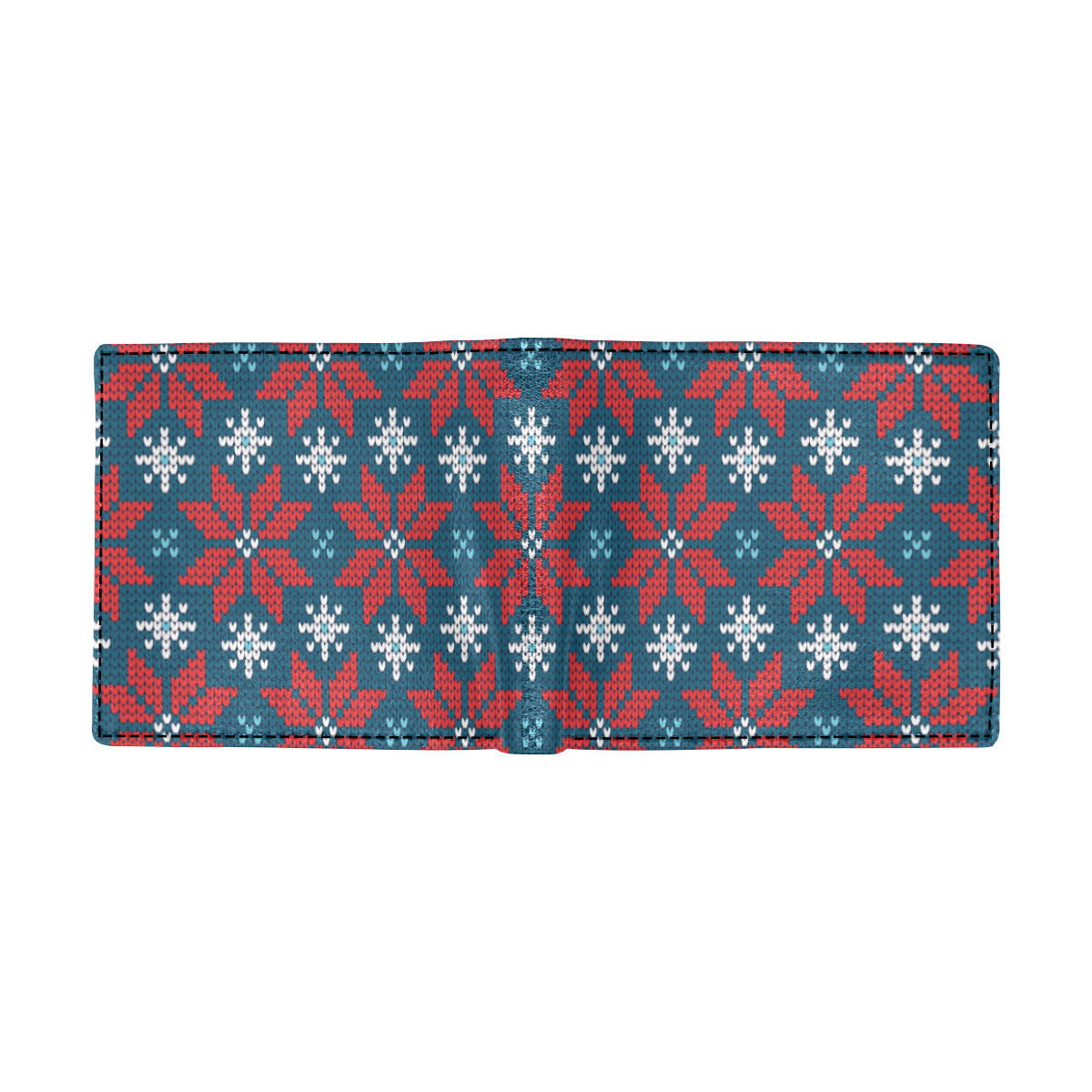 Poinsettia Pattern Print Design A02 Men's ID Card Wallet