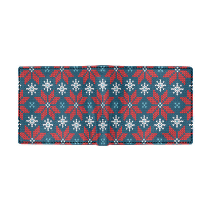Poinsettia Pattern Print Design A02 Men's ID Card Wallet
