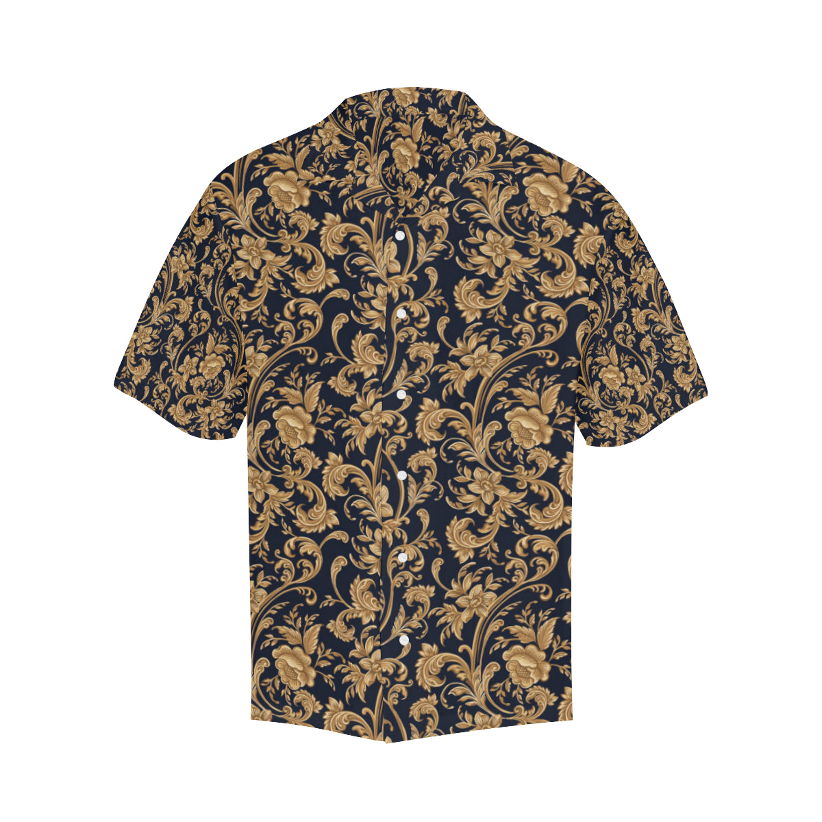 Baroque Golden Pattern Print Design 03 Men's Hawaiian Shirt