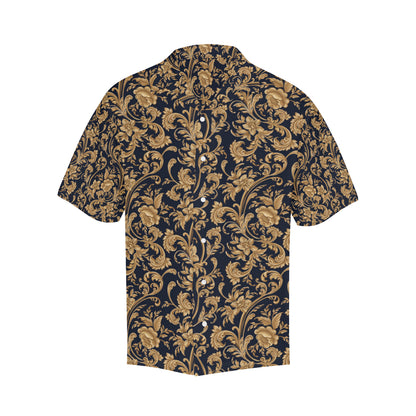 Baroque Golden Pattern Print Design 03 Men's Hawaiian Shirt