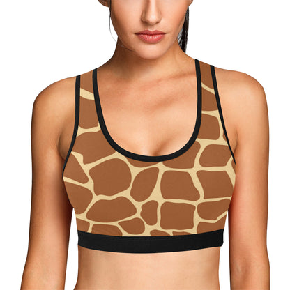 Giraffe Texture Print Sports Bra