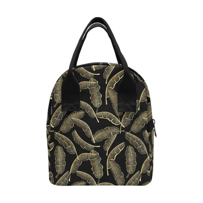 Banana Leaf Pattern Print Design BL07 Insulated Lunch Bag