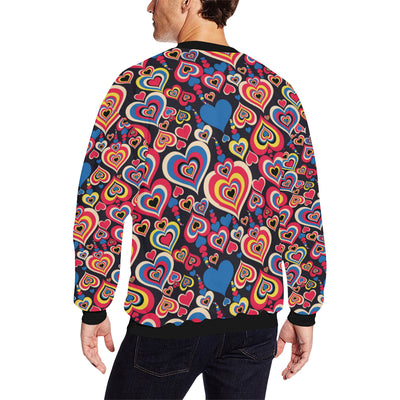 Heart Pattern Print Design HE08 Men Long Sleeve Sweatshirt