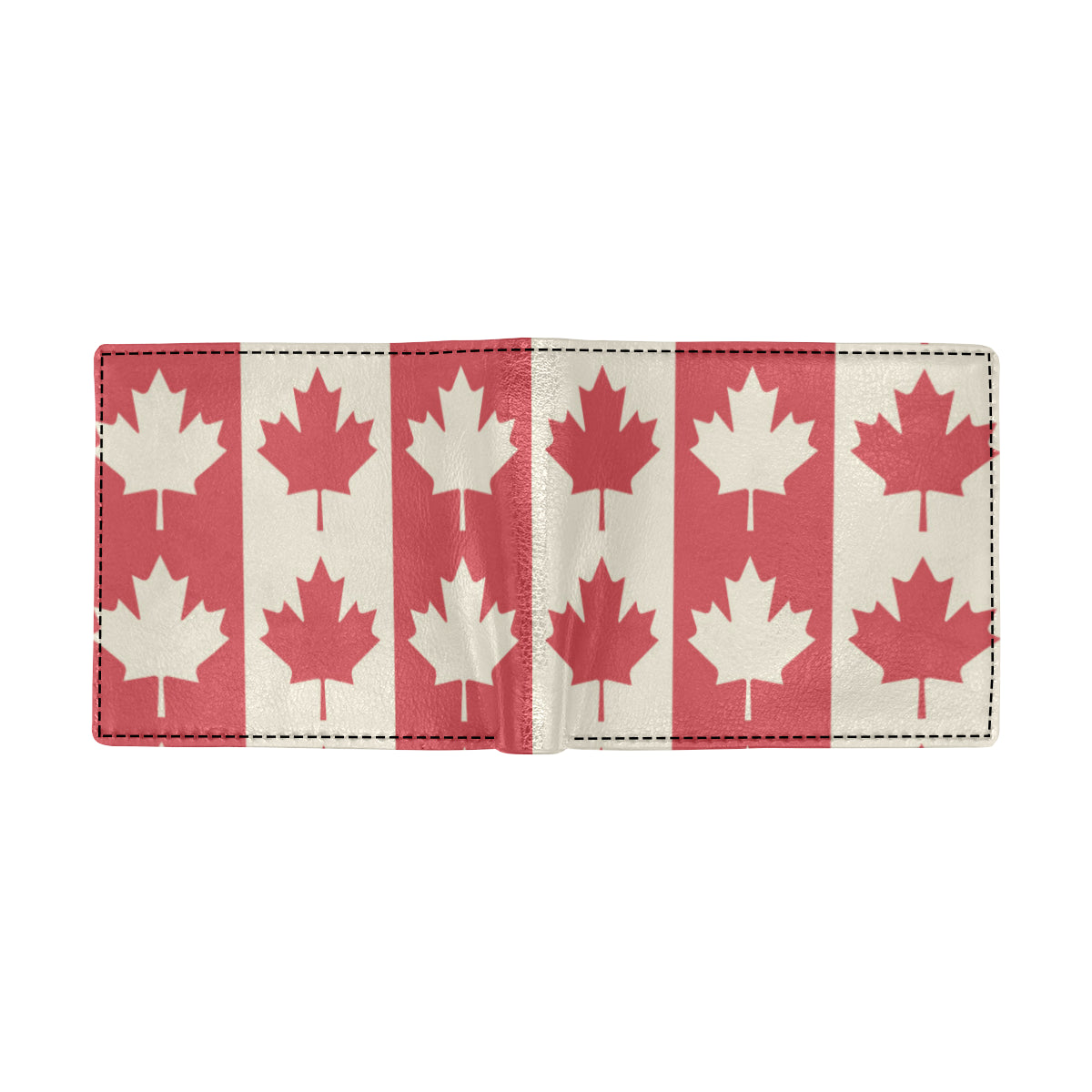 Maple Leaf Pattern Print Design 02 Men's ID Card Wallet