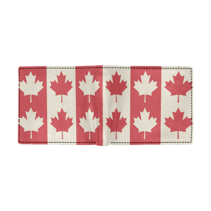 Maple Leaf Pattern Print Design 02 Men's ID Card Wallet