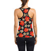 Red Hibiscus Pattern Print Design HB022 Women's Racerback Tank Top