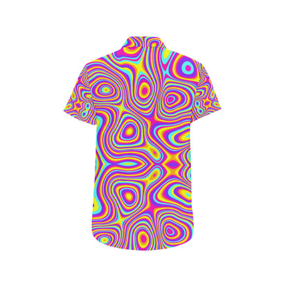 Liquid Pattern Print Design 06 Men's Short Sleeve Button Up Shirt