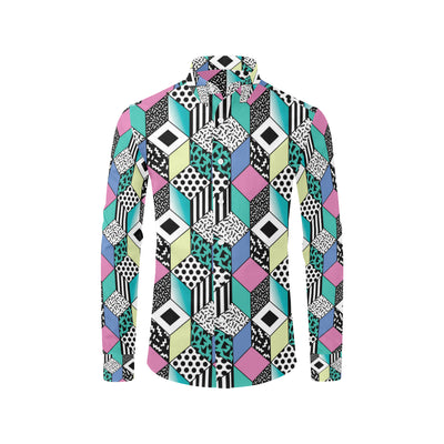 90s Pattern Print Design 3 Men's Long Sleeve Shirt