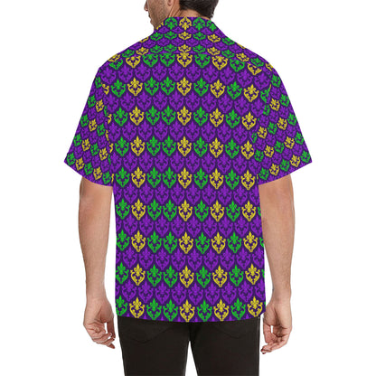 Mardi Gras Pattern Print Design 02 Men's Hawaiian Shirt